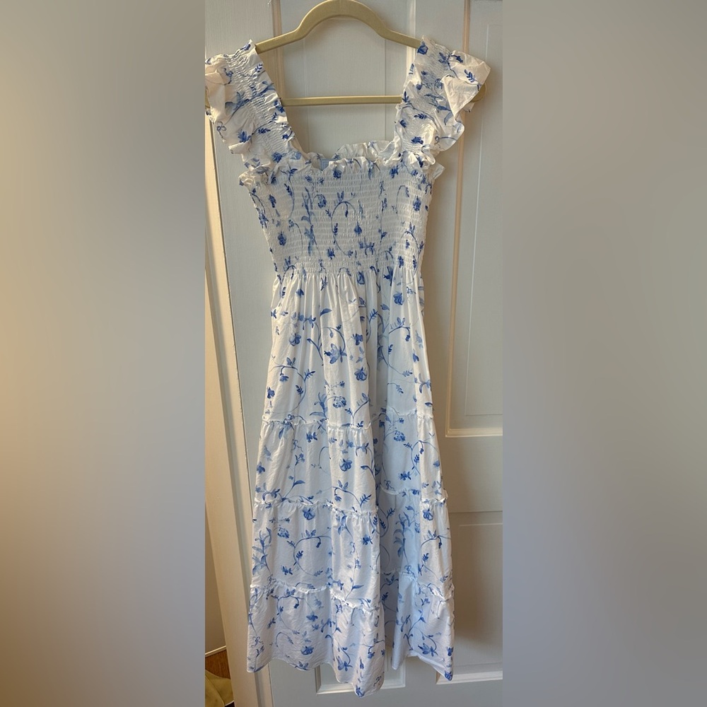 Hill House Home White and Blue Nap Dress